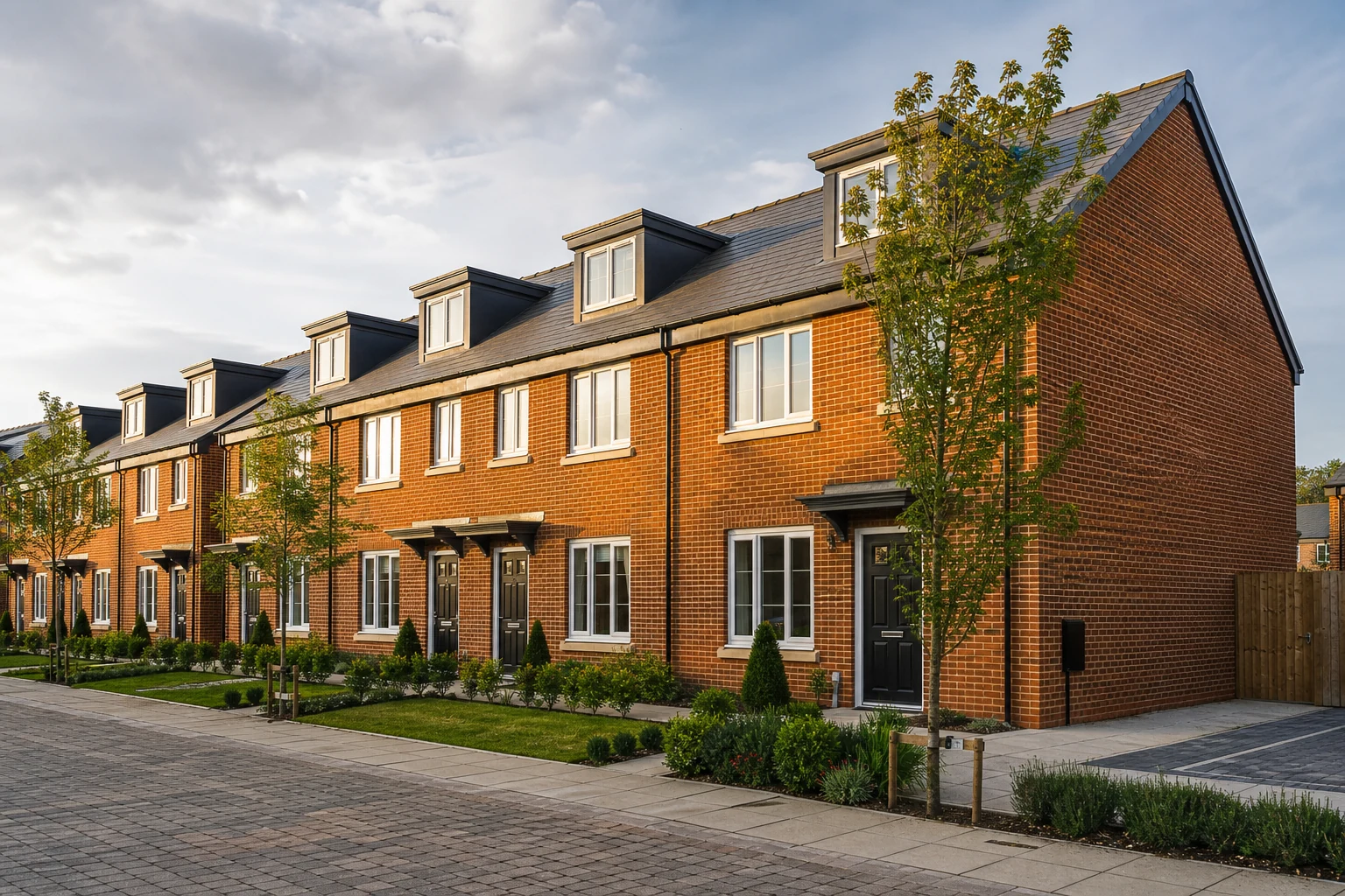 Newly completed UK townhouses ready for refinancing and sale