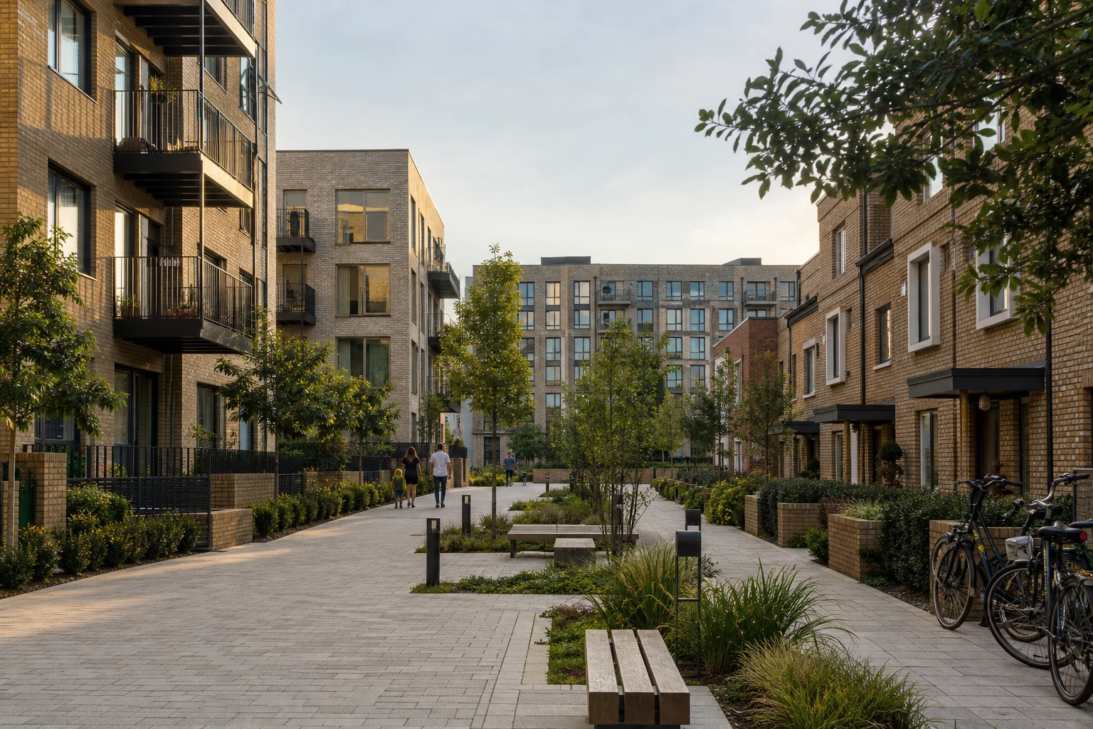 New London homes arranged around an inclusive landscaped shared courtyard